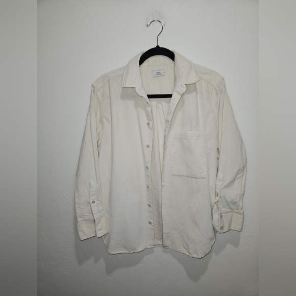 AYR Cream Shacket Corduroy Button Front Shirt Long Sleeve All Year Round XS - Picture 3 of 15